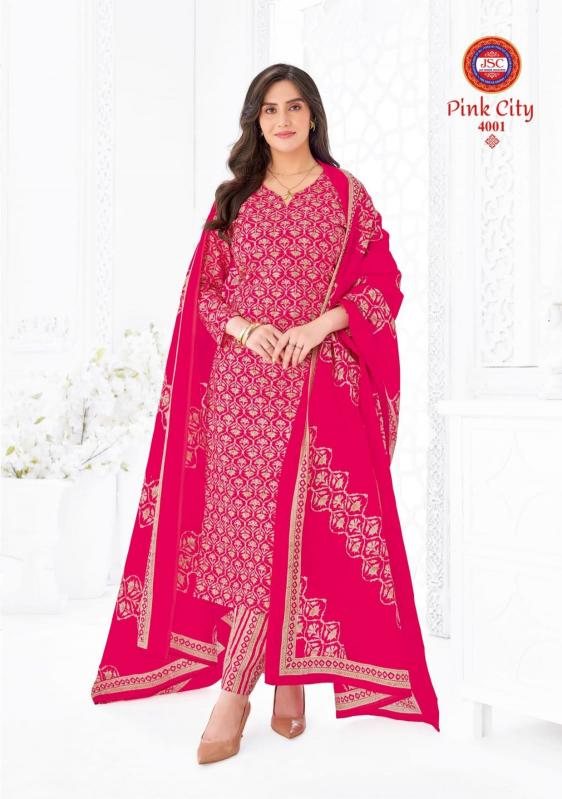 Jsc pink city vol 1 cotton dress material wholesale